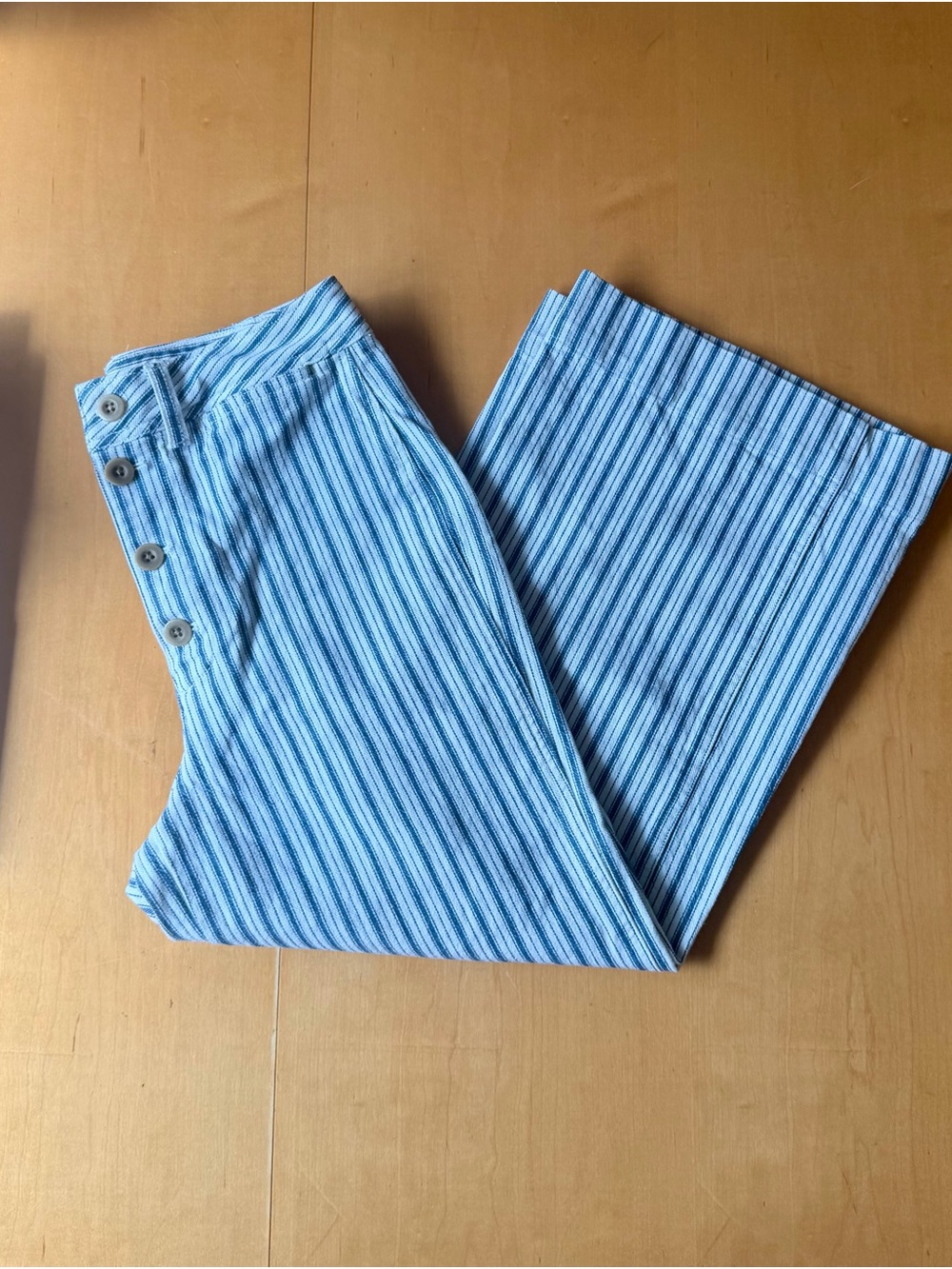 Madewell High-Rise Wide Leg Blue & White Striped Jeans